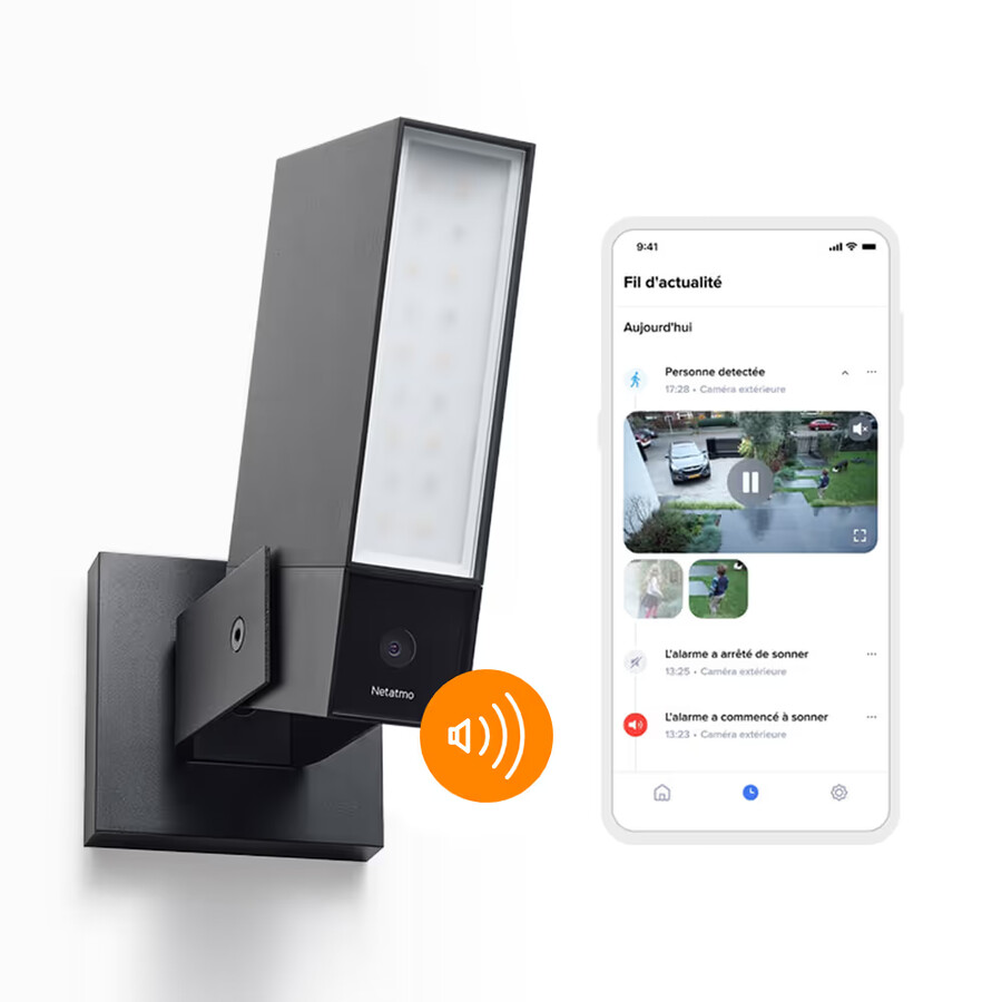 telecamera intelligente per esterni con sirena - nera